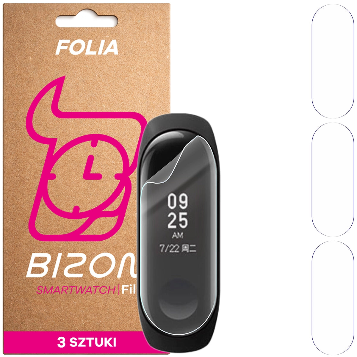 Schutzfolie für den Bildschirm für Xiaomi Mi Band 3, Bizon Watch HydroFlex, 3 Stück