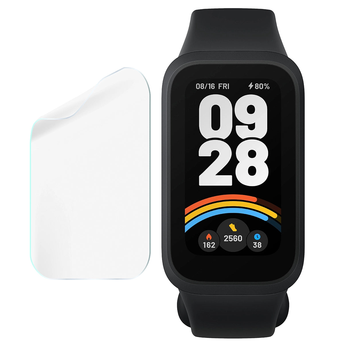 Schutzfolie für den Bildschirm für Xiaomi Mi Smart Band 9 Active, Bizon Watch HydroFlex, 3 Stück