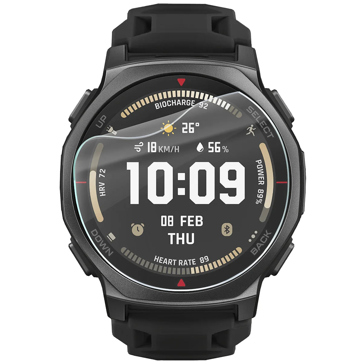 Schutzfolie für den Bildschirm für Amazfit T-Rex 3 Pro 44 mm, Bizon Watch HydroFlex, 6 Stück
