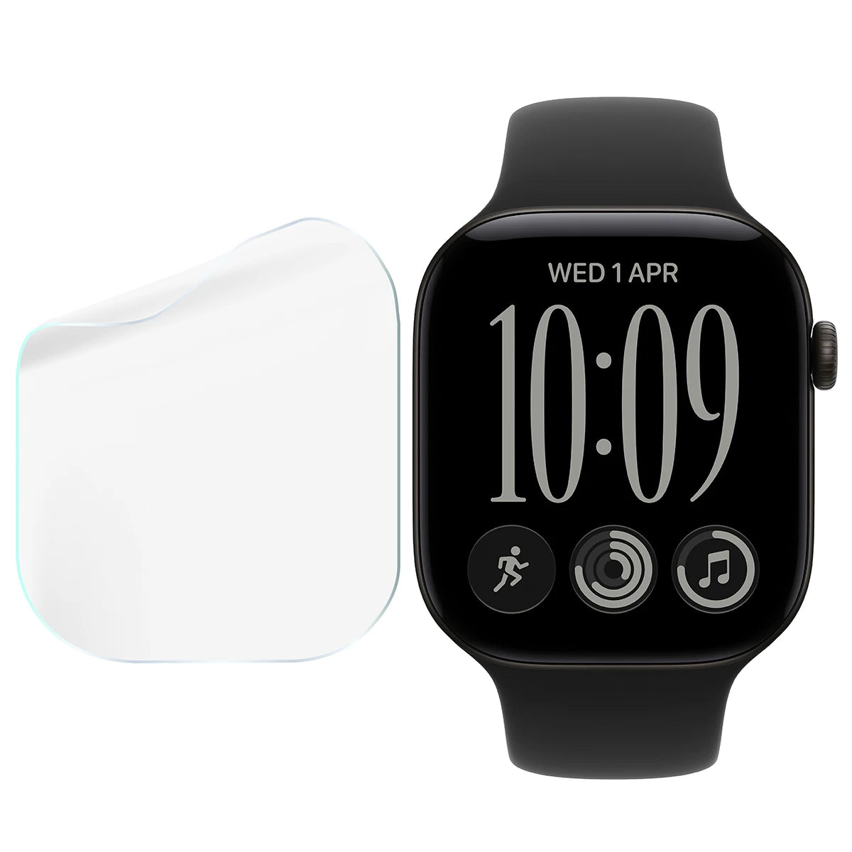Schutzfolie für den Bildschirm für Apple Watch Series 12 46mm, Bizon Watch HydroFlex, 6 Stück (4/5)