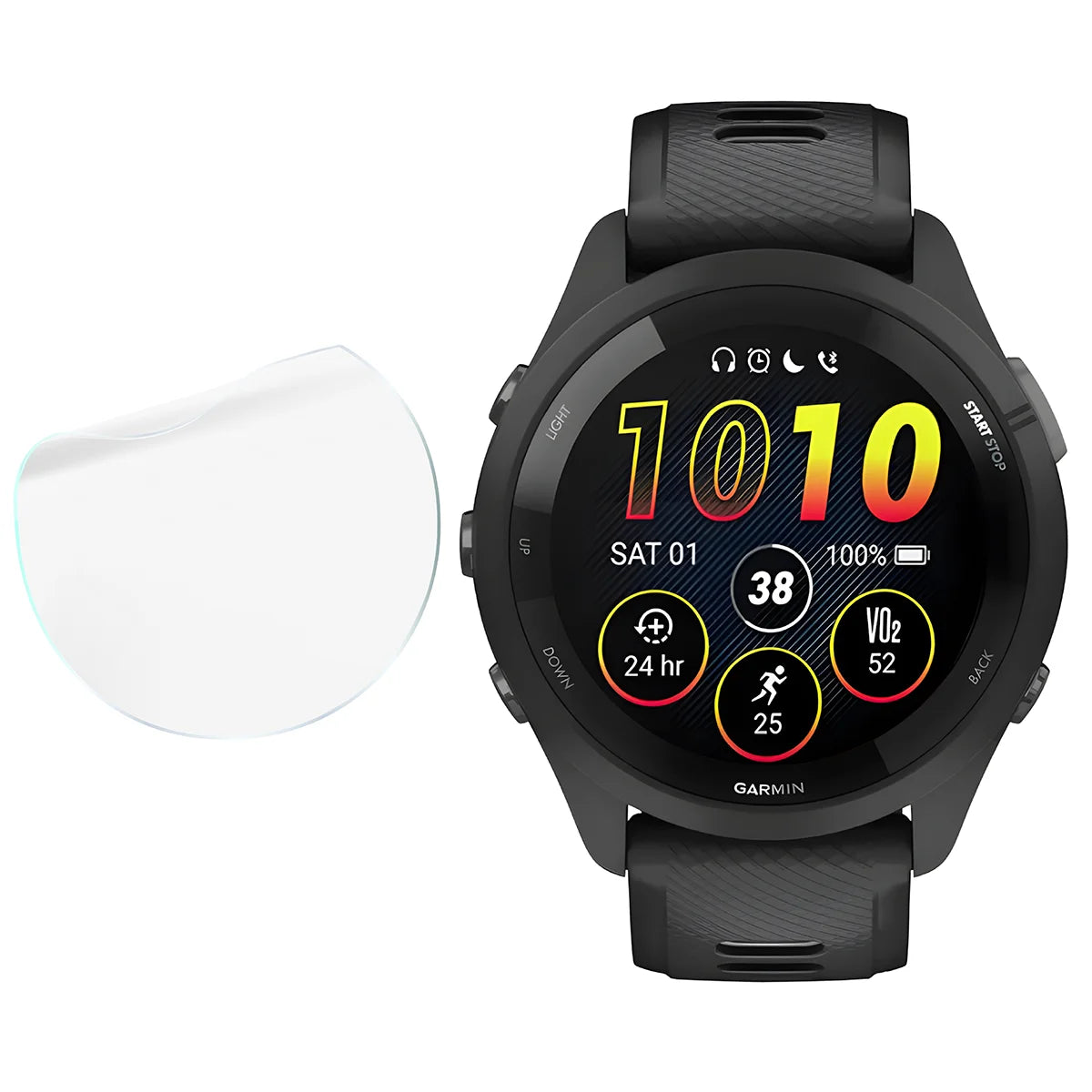 Schutzfolie für den Bildschirm für Garmin Forerunner 265, Bizon Watch HydroFlex, 6 Stück