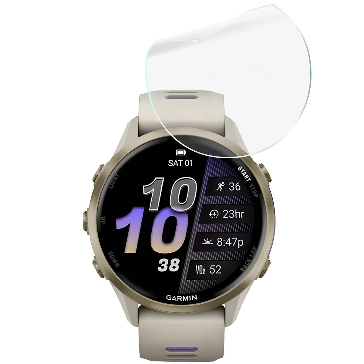 Schutzfolie für den Bildschirm für Garmin Forerunner 970, Bizon Watch HydroFlex, 6 Stück