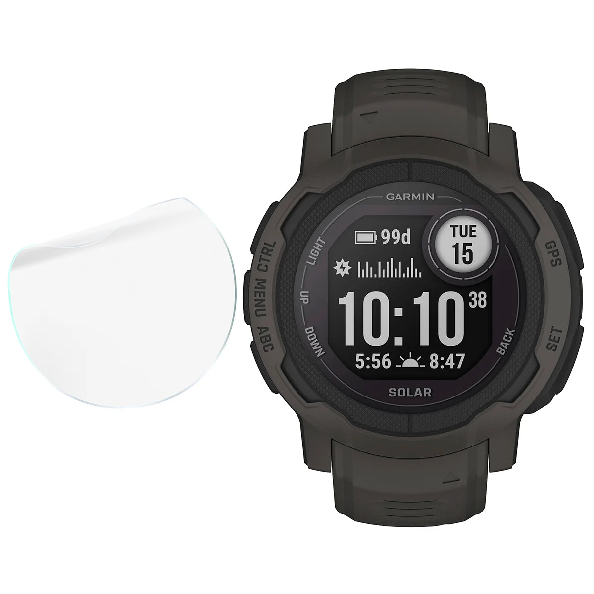 Schutzfolie für den Bildschirm für Garmin Instinct 2 Solar, Bizon Watch HydroFlex, 6 Stück