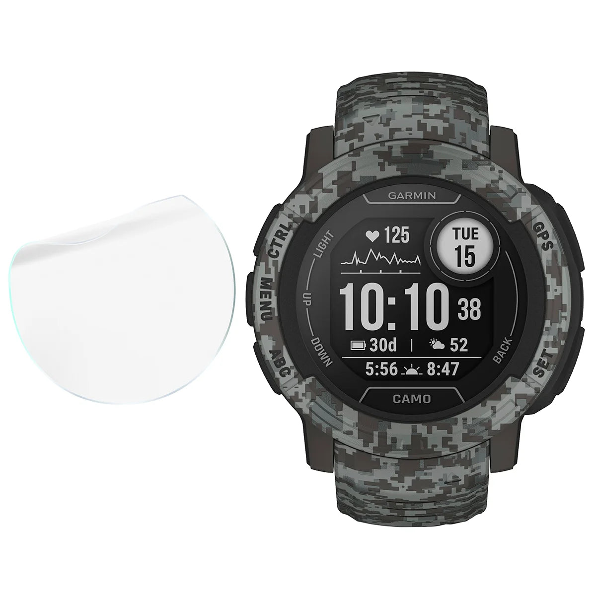 Schutzfolie für den Bildschirm für Garmin Instinct 2X Solar, Bizon Watch HydroFlex, 6 Stück
