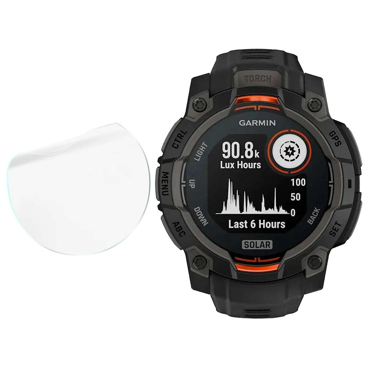 Schutzfolie für den Bildschirm für Garmin Instinct 3 45 mm Solar, Bizon Watch HydroFlex, 6 Stück