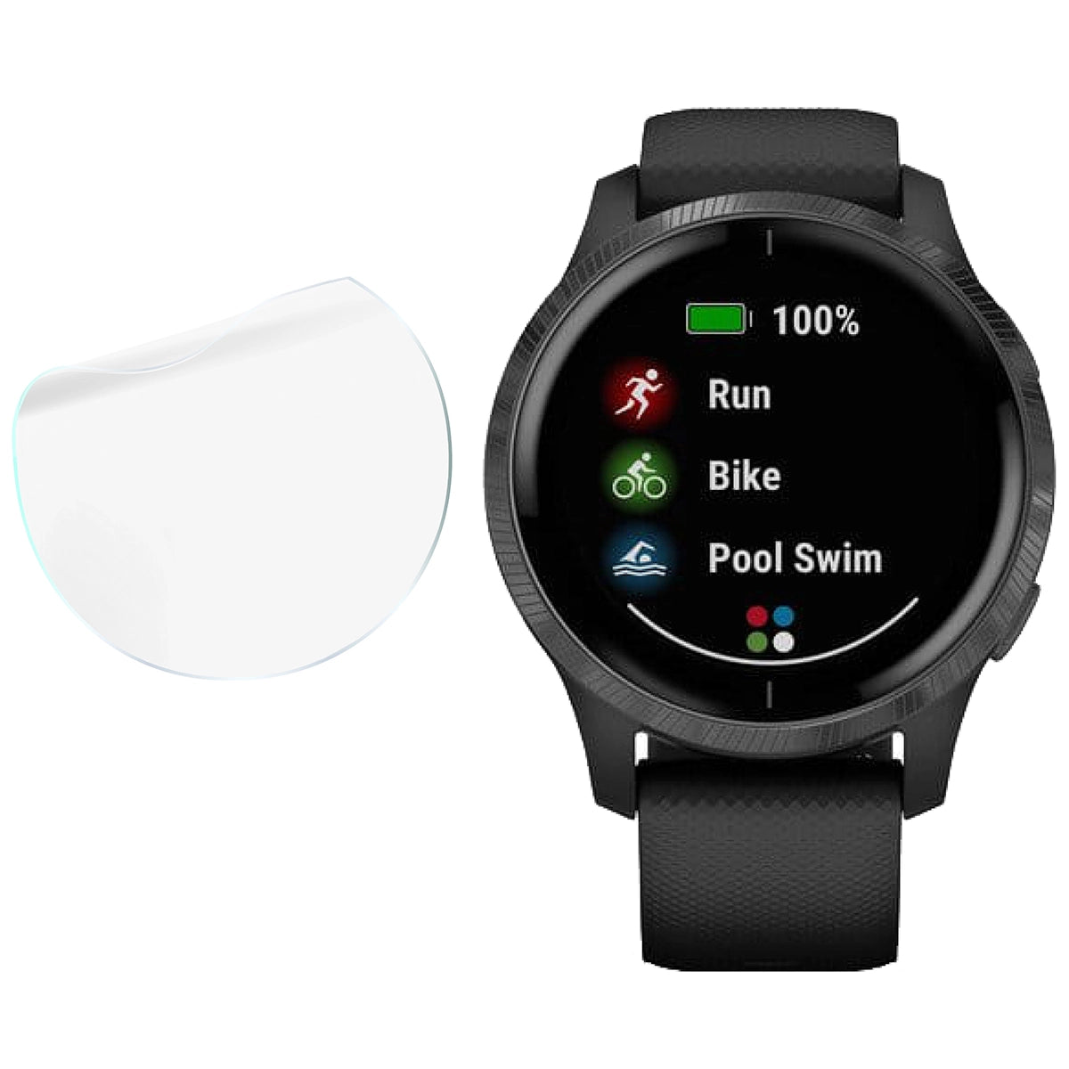 Schutzfolie für den Bildschirm für Garmin Venu, Bizon Watch HydroFlex, 6 Stück