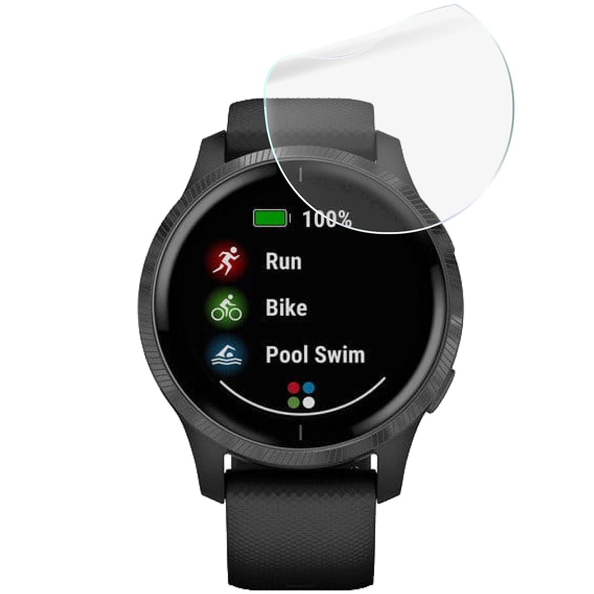 Schutzfolie für den Bildschirm für Garmin Venu, Bizon Watch HydroFlex, 6 Stück