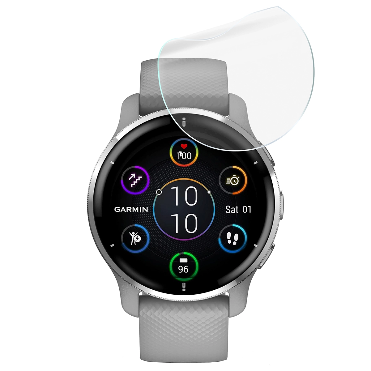 Schutzfolie für den Bildschirm für Garmin Venu 2 Plus, Bizon Watch HydroFlex, 6 Stück