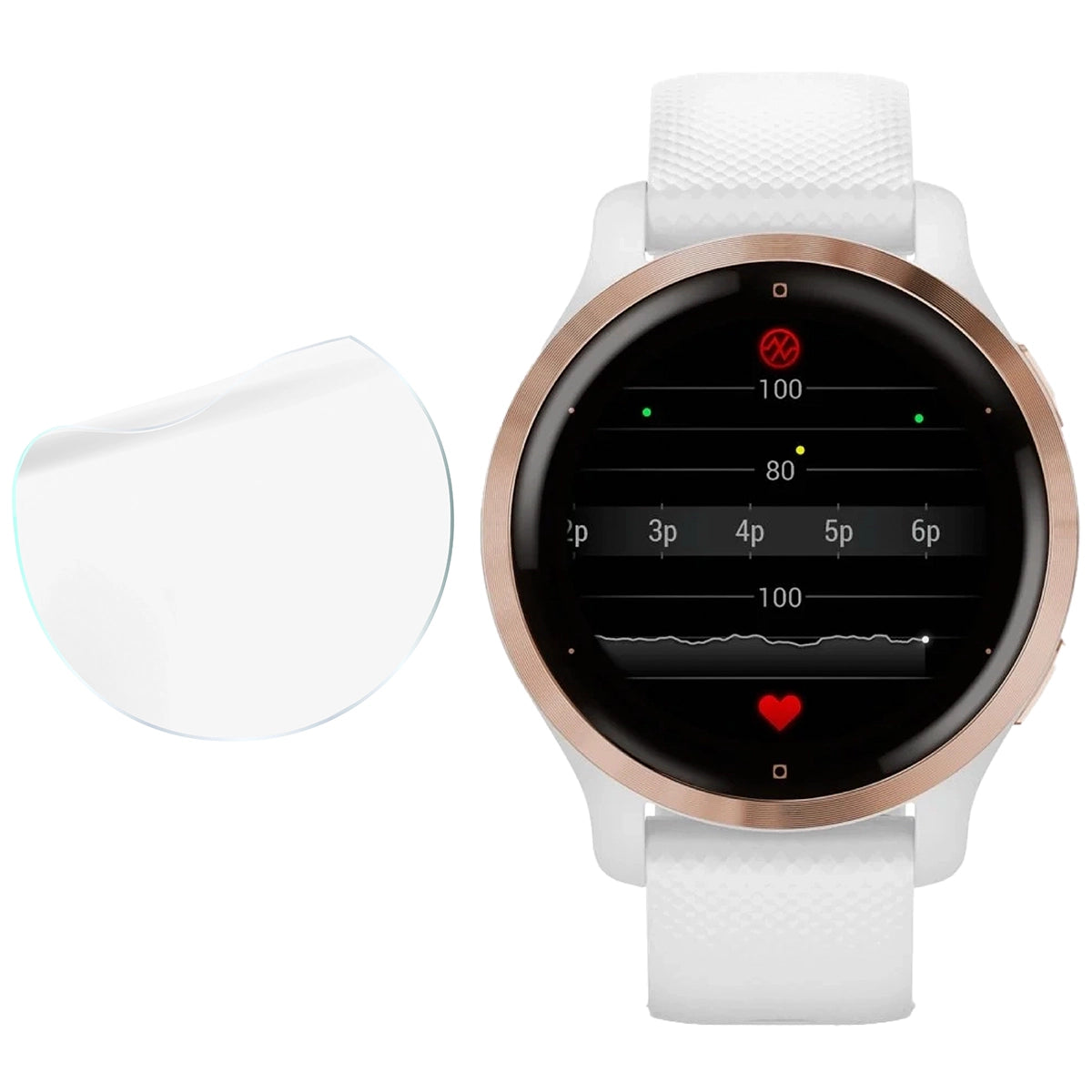 Schutzfolie für den Bildschirm für Garmin Venu 2S, Bizon Watch HydroFlex, 6 Stück