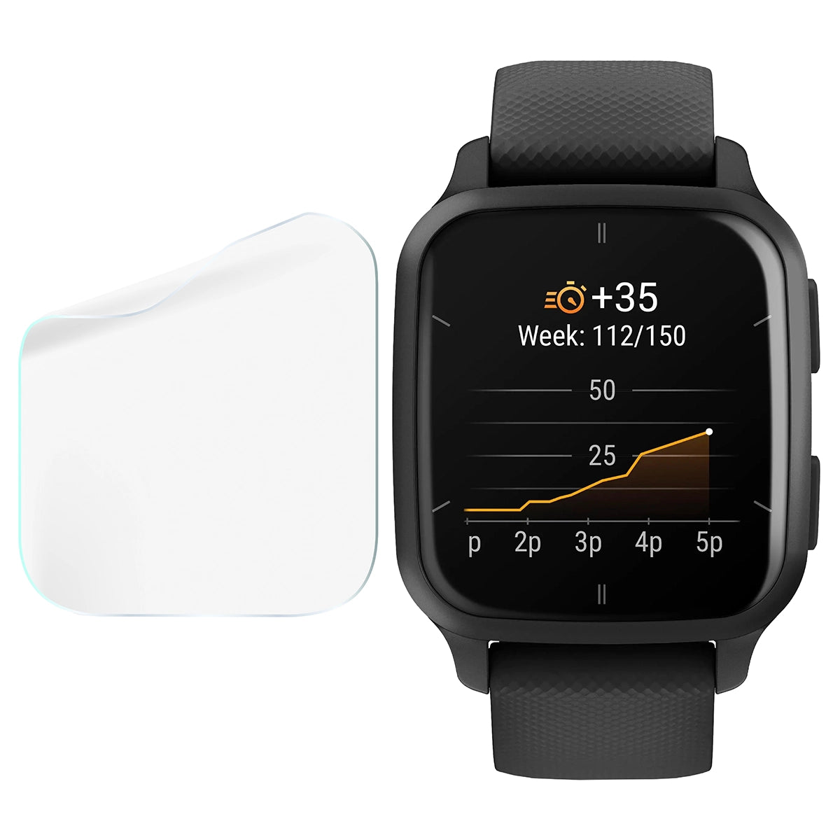 Schutzfolie für den Bildschirm für Garmin Venu Sq 2, Bizon Watch HydroFlex, 6 Stück