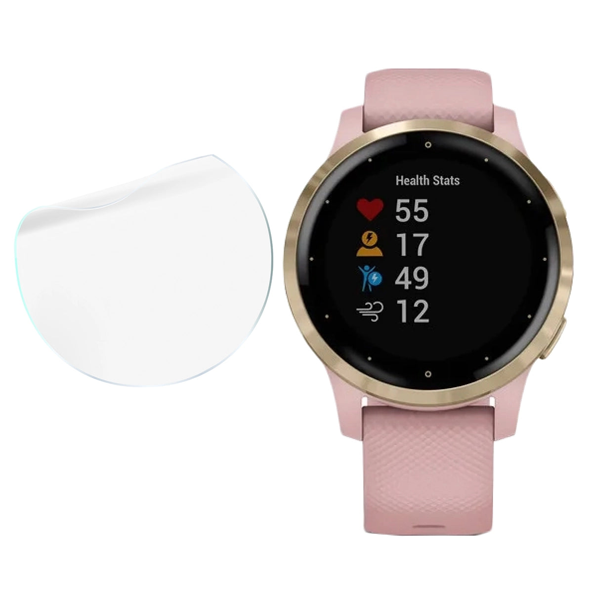 Schutzfolie für den Bildschirm für Garmin Vivoactive 4S, Bizon Watch HydroFlex, 6 Stück