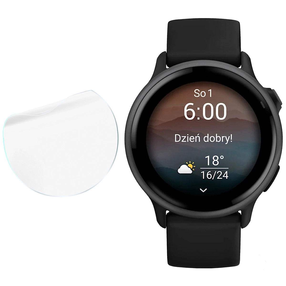 Schutzfolie für den Bildschirm für Garmin Vivoactive 6, Bizon Watch HydroFlex, 6 Stück