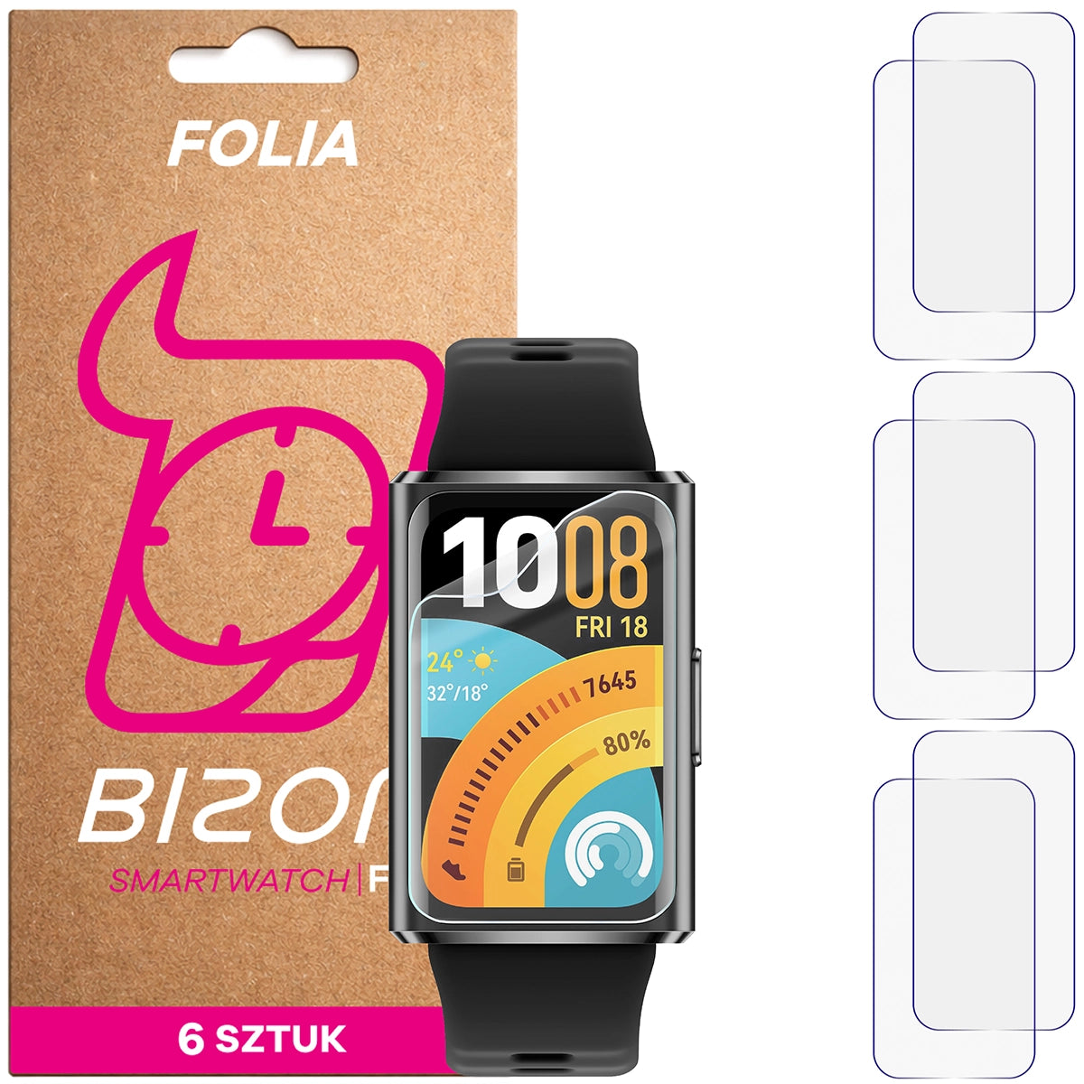 Schutzfolie für den Bildschirm für Huawei Band 11 Pro, Bizon Watch HydroFlex, 6 Stück