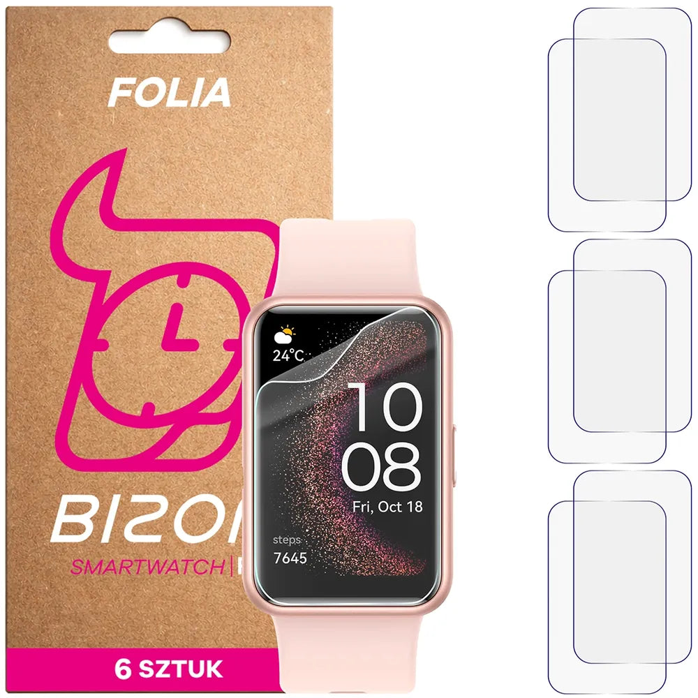 Schutzfolie für den Bildschirm für Huawei Watch Fit SE, Bizon Watch HydroFlex, 6 Stück (1/5)