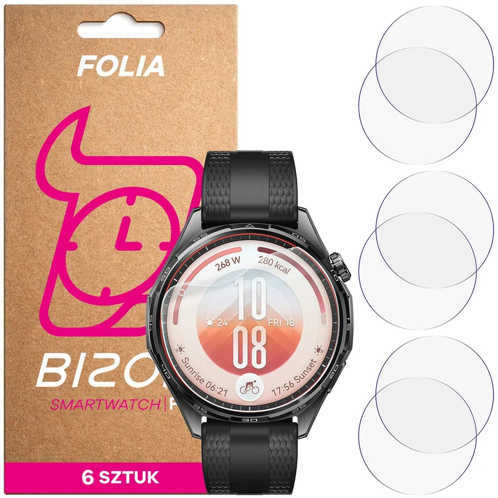 Schutzfolie für den Bildschirm für Huawei Watch GT 7 46 mm, Bizon Watch HydroFlex, 6 Stück (1/5)