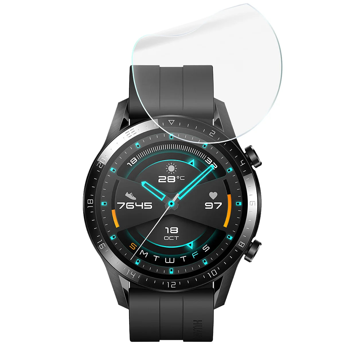 Schutzfolie für den Bildschirm für Huawei Watch GT 2 46 mm, Bizon Watch HydroFlex, 6 Stück