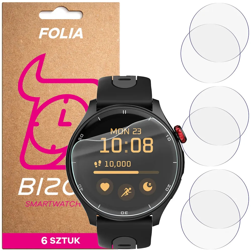 Schutzfolie für den Bildschirm für myPhone Watch Adventure, Bizon Watch HydroFlex, 6 Stück (1/5)