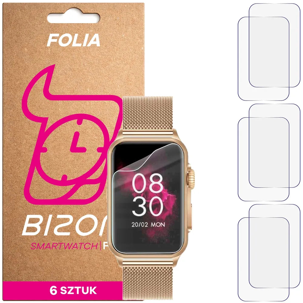 Schutzfolie für den Bildschirm für Vess GE-50, Bizon Watch HydroFlex, 6 Stück (1/5)
