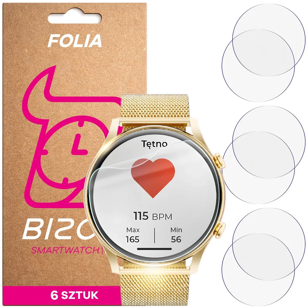 Schutzfolie für den Bildschirm für WonderWatch Mi7 / Mi5 / Sx7 / Sx5 / Xi7, Bizon Watch HydroFlex, 6 Stück (1/5)