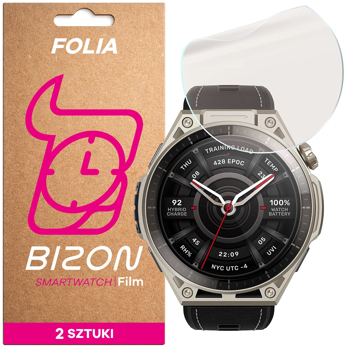 Matte Folie für Amazfit Balance Ultra, Bizon Watch Film Matte Duo, 2 Stück