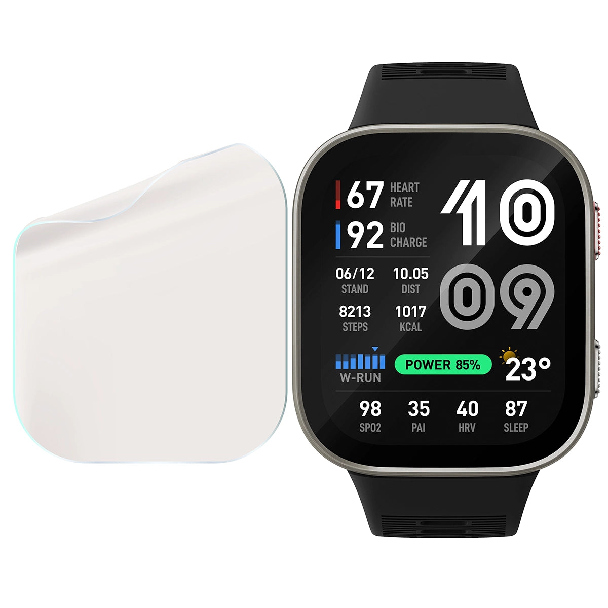Matte Folie für Amazfit Bip Max, Bizon Watch Film Matte Duo, 2 Stück