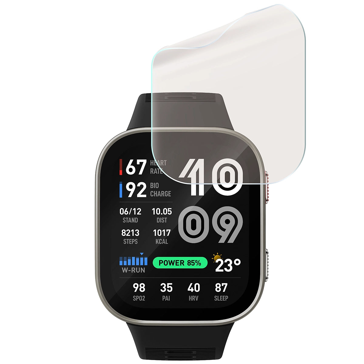 Matte Folie für Amazfit Bip Max, Bizon Watch Film Matte Duo, 2 Stück