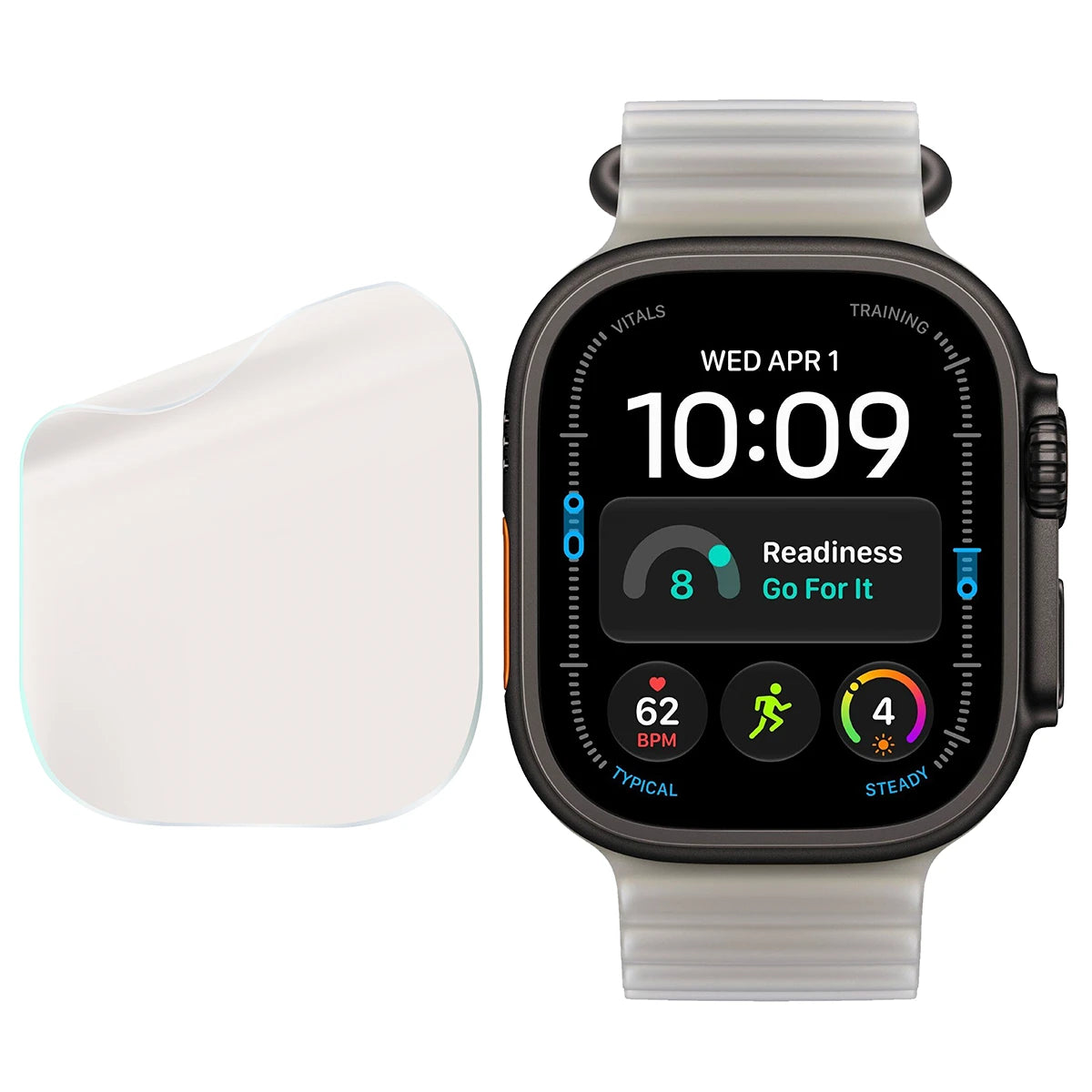Matte Folie für Apple Watch Ultra 4 49mm, Bizon Watch Film Matte Duo, 2 Stück (4/5)