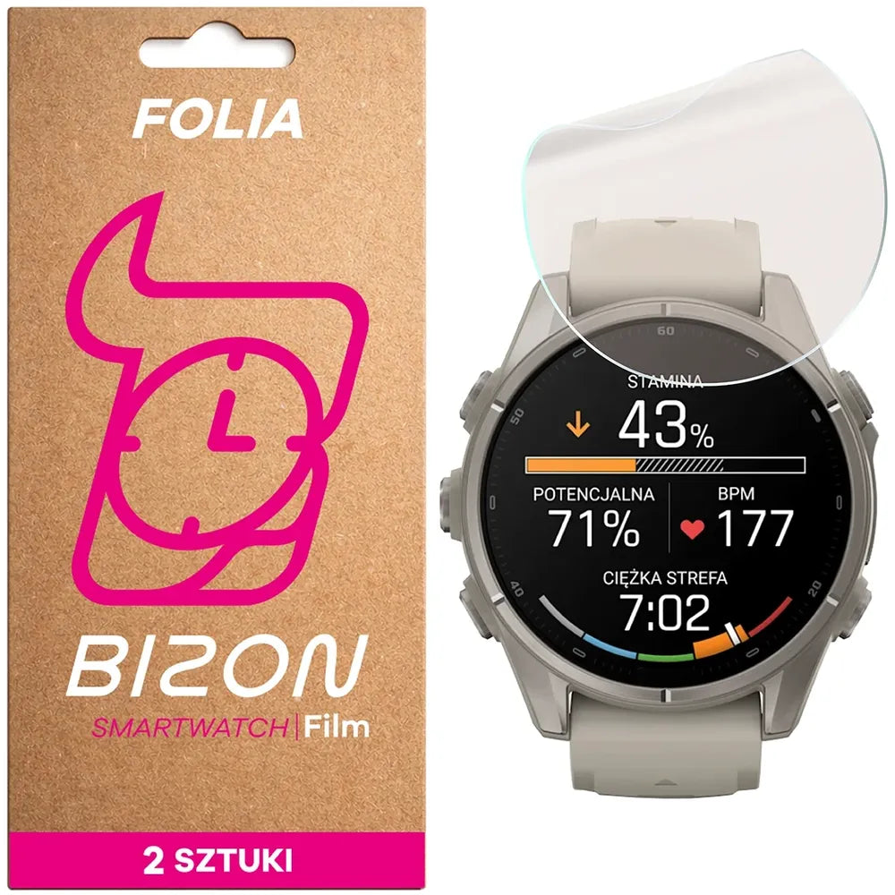 Matte Folie für Garmin Fenix 9 (43 mm), Bizon Watch Film Matte Duo, 2 Stück (1/5)