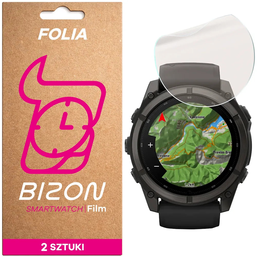 Matte Folie für Garmin Fenix 9 (51 mm), Bizon Watch Film Matte Duo, 2 Stück (1/5)