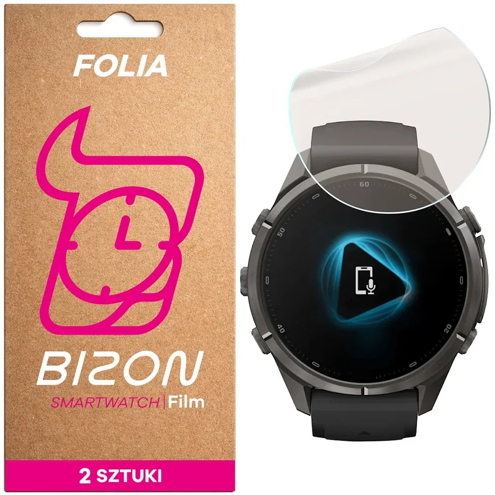 Matte Folie für Garmin Fenix 9 Pro (43 mm), Bizon Watch Film Matte Duo, 2 Stück (1/5)
