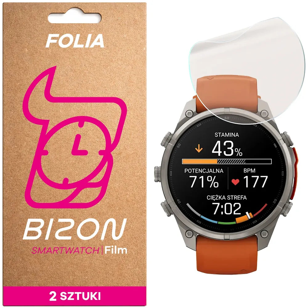Matte Folie für Garmin Fenix 9 Pro (47 mm), Bizon Watch Film Matte Duo, 2 Stück (1/5)