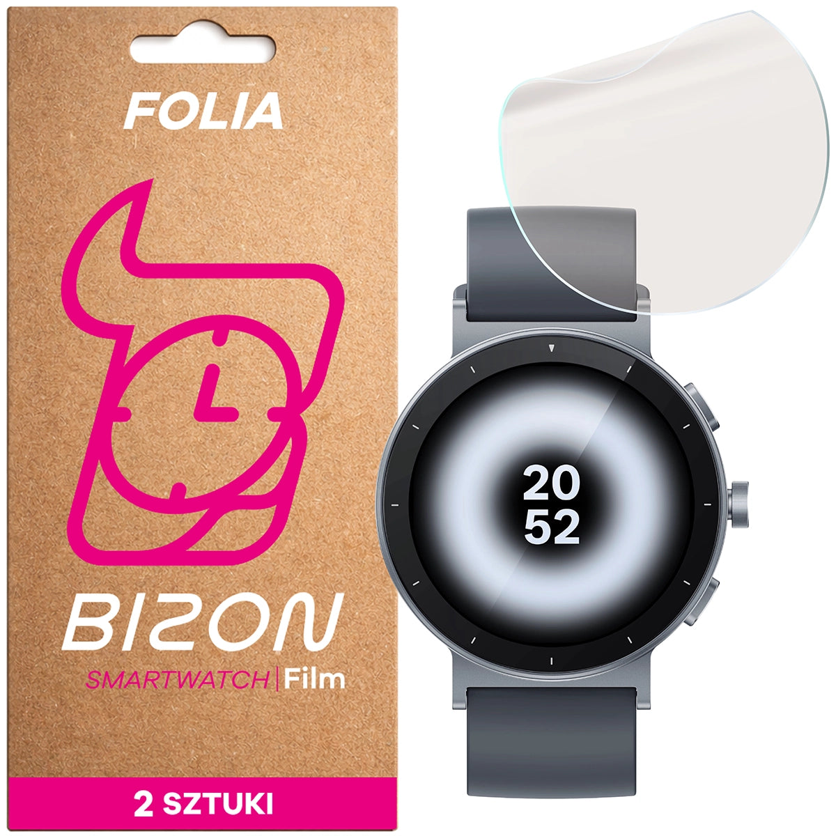 Matte Folie für Realme Watch S5, Bizon Watch Film Matte Duo, 2 Stück