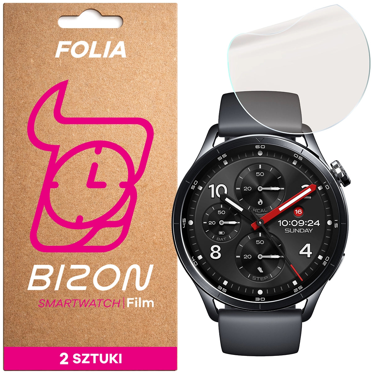 Matte Folie für Xiaomi Watch S5, Bizon Watch Film Matte Duo, 2 Stück
