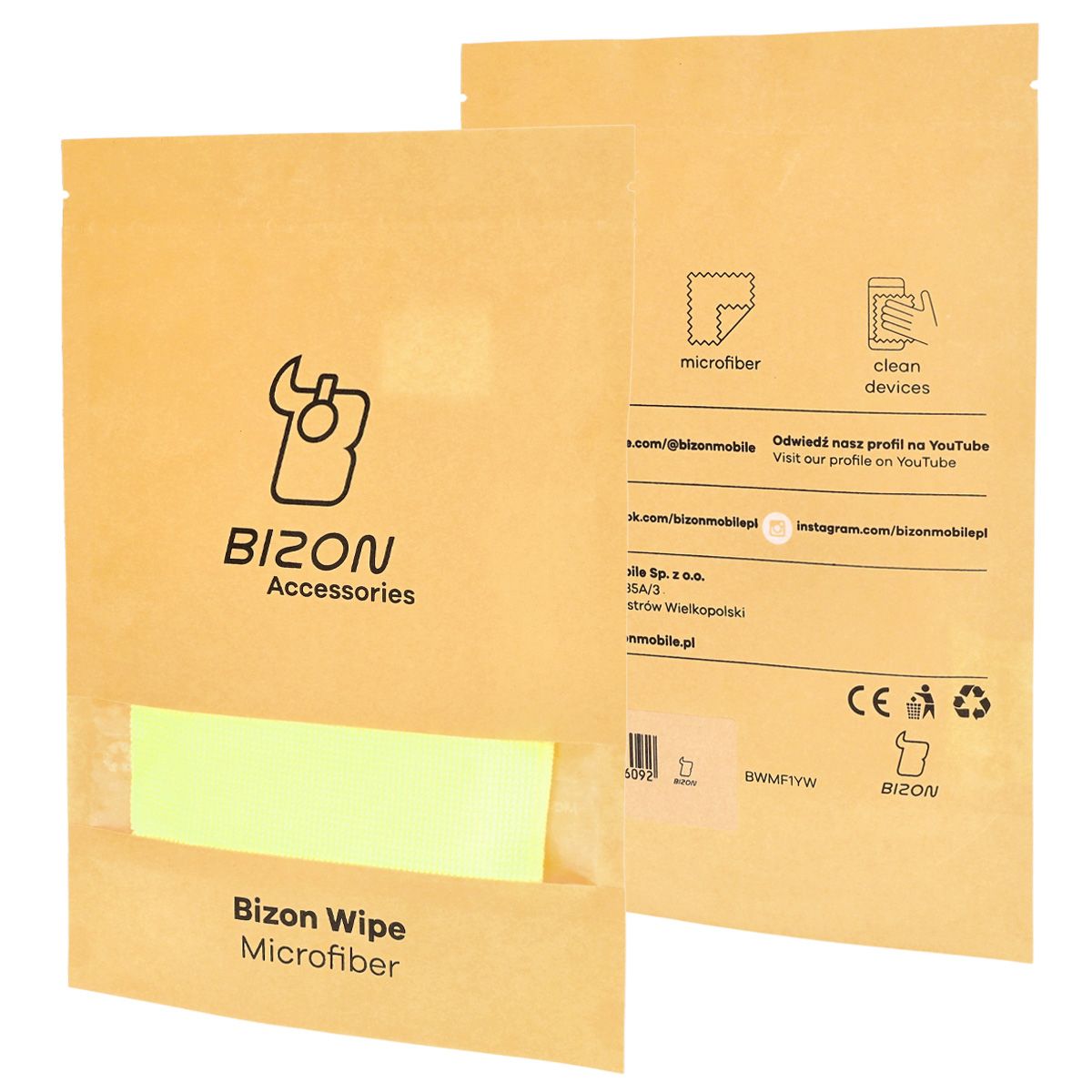 Mikrofasertuch Bizon Wipe Solo 35 x 35 cm, 1 Stück, Gelb