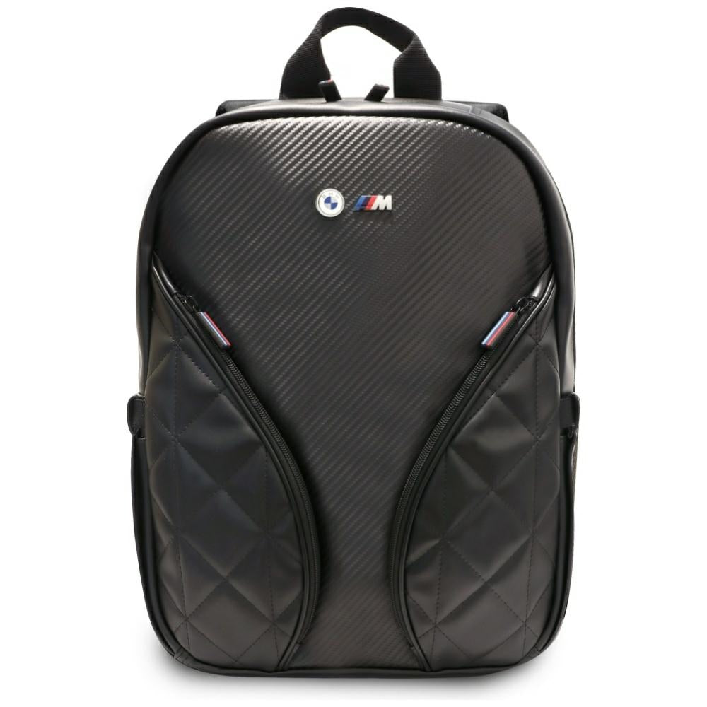 Reiserucksack mit Laptopfach für Laptops bis 16", BMW Carbon Pockets and Metal Logo, Schwarz