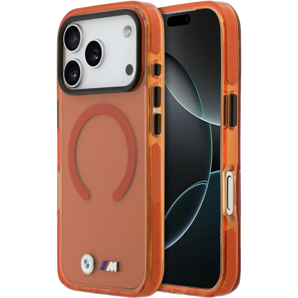 Handyhülle für iPhone 17 Pro, BMW IML Print Shockproof mit MagSafe, Orange