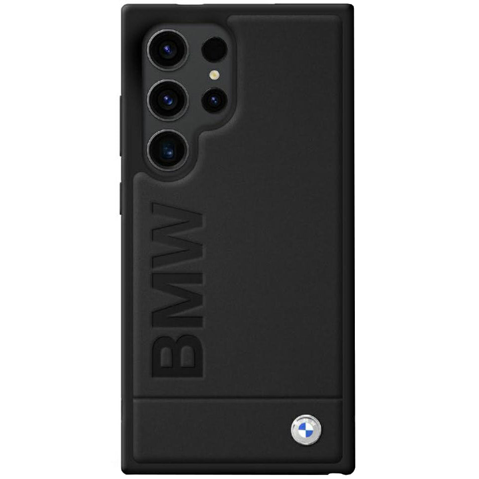 Handyhülle für Galaxy S25 Ultra, BMW Leather Big Wordmark, Schwarz