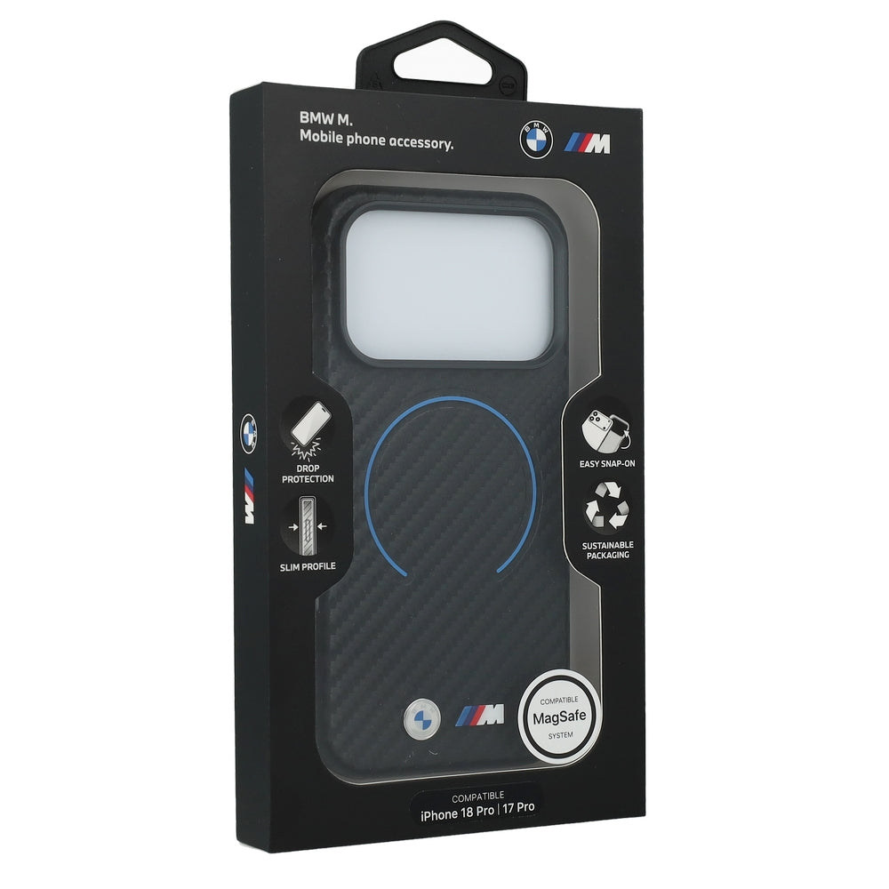 Handyhülle für iPhone 18 Pro Max / 17 Pro Max, BMW M Carbon Printed Ring mit MagSafe, Schwarz (2/5)