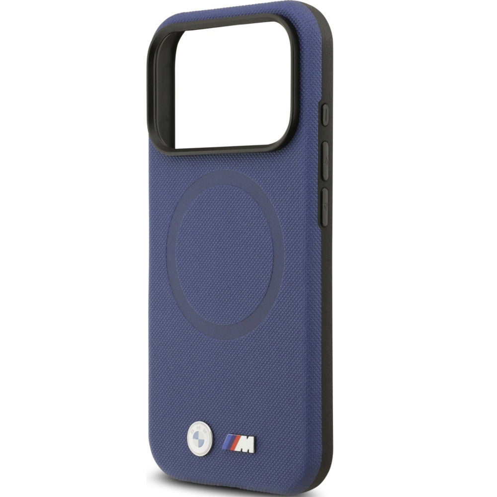 Handyhülle für iPhone 17 Pro Max, BMW HardCase M FW Metal Logo mit MagSafe, Dunkelblau