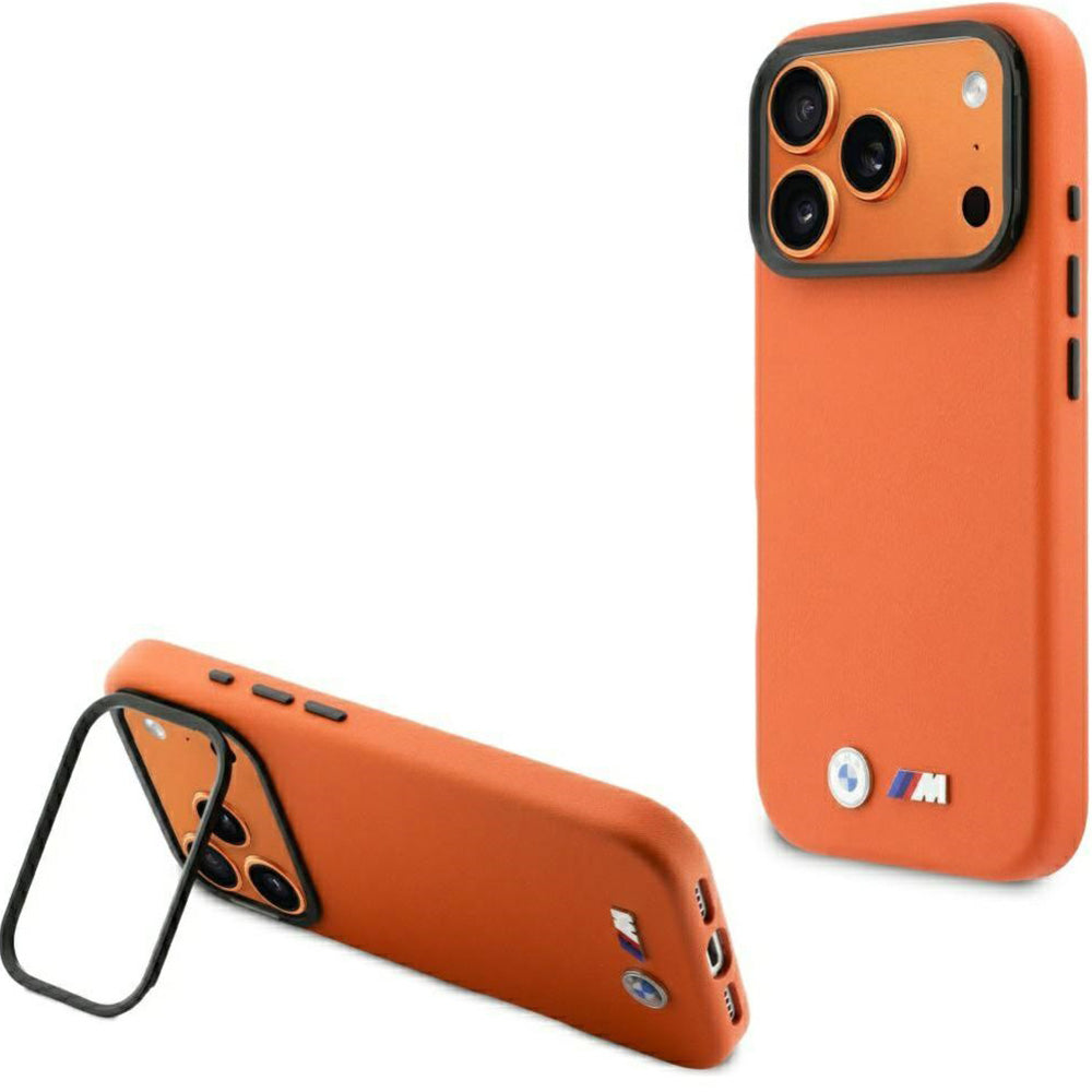 Handyhülle für iPhone 17 Pro, BMW HardCase M Metal Logo mit MagSafe, Orange