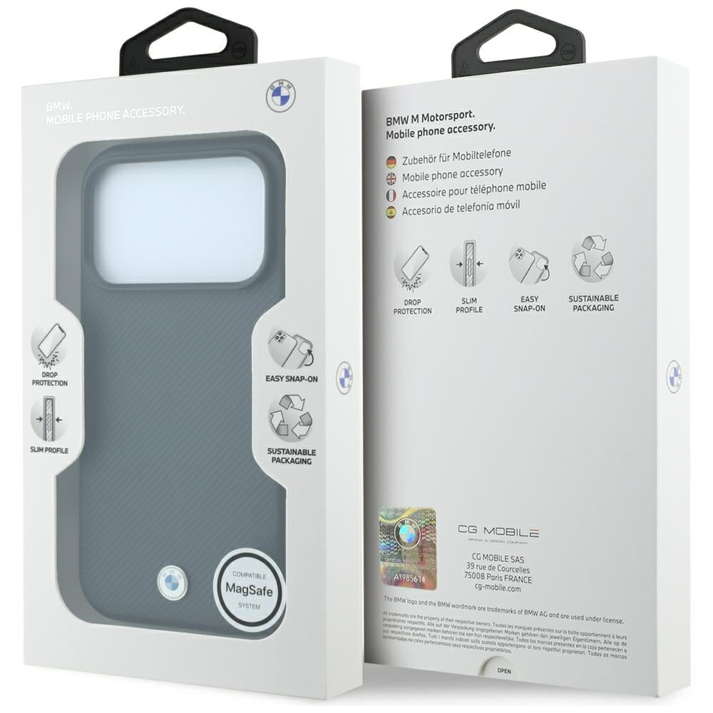 Handyhülle füriPhone 18 Pro Max / 17 Pro Max, BWM Sign Kevlar Metal Logo mit MagSafe, Anthrazit (8/8)