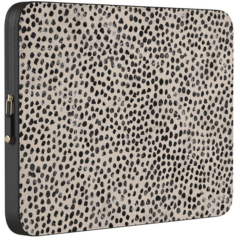 Universal Laptoptasche bis zu 14“ Burga Almond Latte, Beige mit schwarzen Punkten