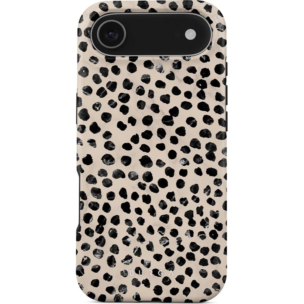 Handyhülle für iPhone Air, Burga Almond Latte Tough Magnetic, Beige mit schwarzen Punkten