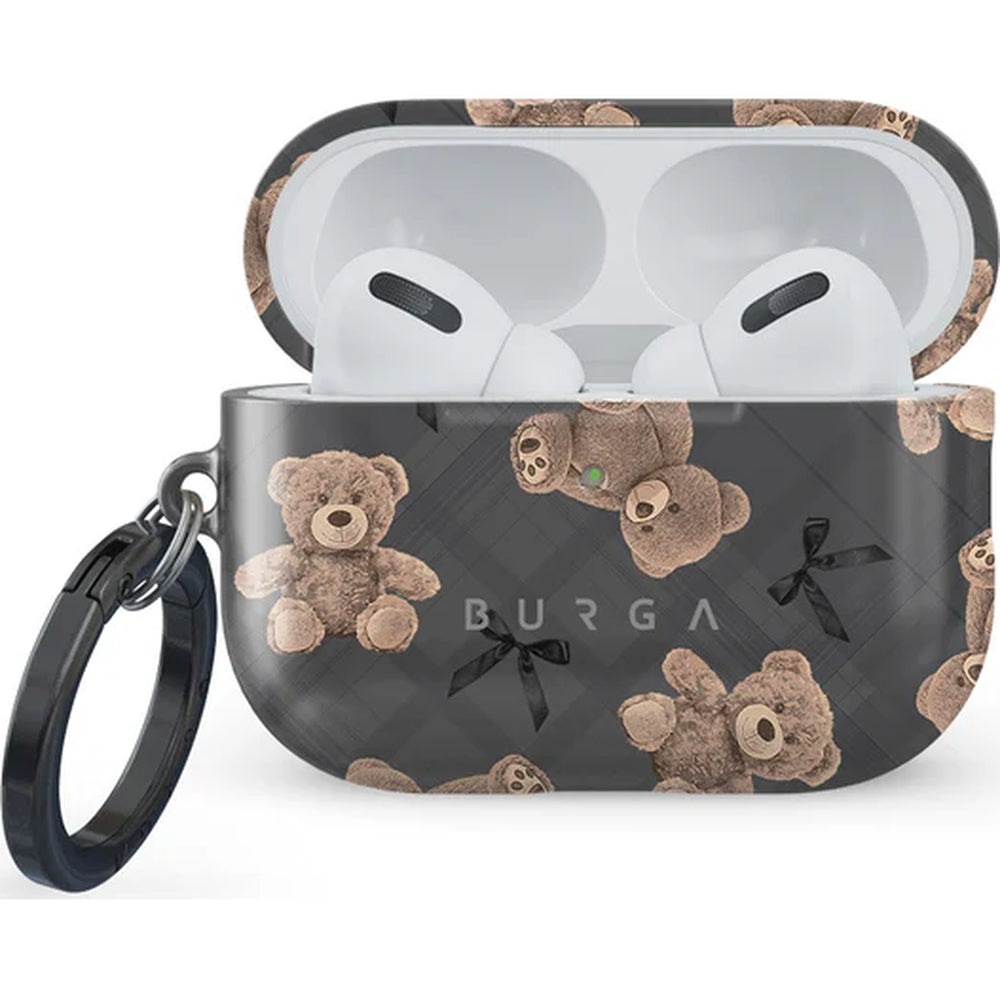 Schutzhülle für AirPods Pro 3, Burga BFF, Grau mit Teddybären