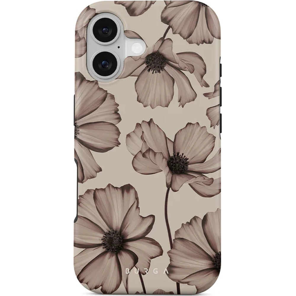 Handyhülle für iPhone 17, Burga Barely Yours Tough Magnetic, braun mit Blumenmuster