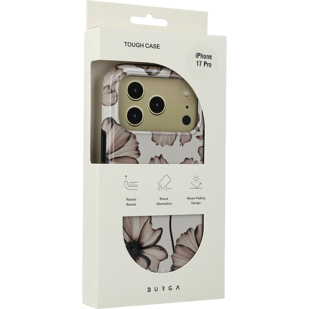 Handyhülle für iPhone 17 Pro, Burga Barely Yours Tough Magnetic, braun mit Blumenmuster