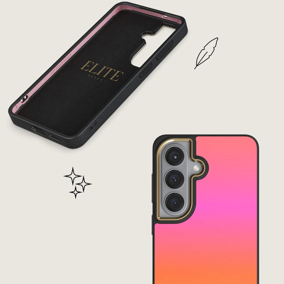 Handyhülle für Galaxy S26, Burga Elite Dark MagSafe, Sunset Club Gold