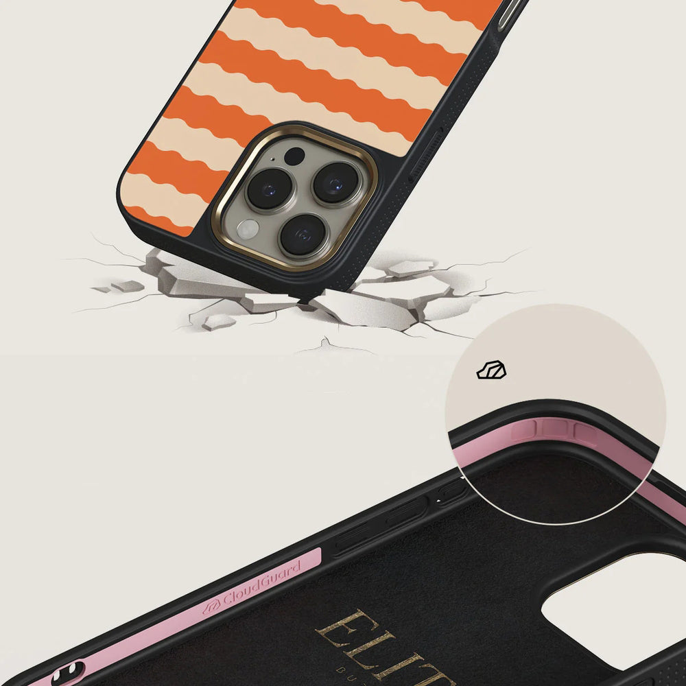 Handyhülle für iPhone 16 Pro, Burga Elite Dark MagSafe, Papaya Gold