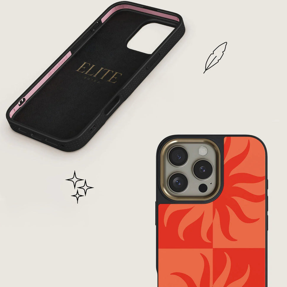 Handyhülle für iPhone 16 Pro, Burga Elite Dark MagSafe, Sunkissed Gold