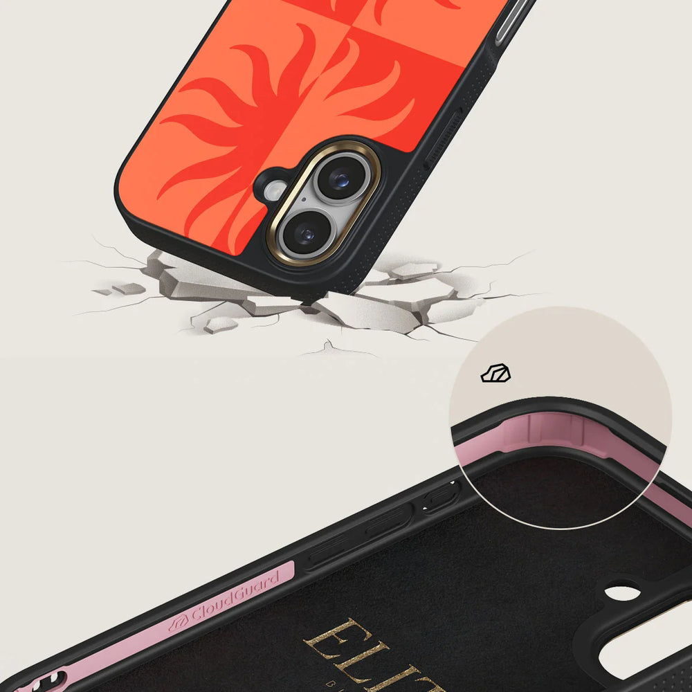 Handyhülle für iPhone 16, Burga Elite Dark MagSafe, Sunkissed Gold